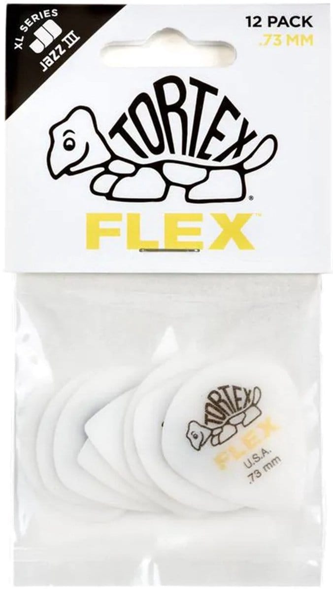 Jim Dunlop Tortex Flex - Plectrums - Jazz III XL - 0,73 mm - Player's Pack