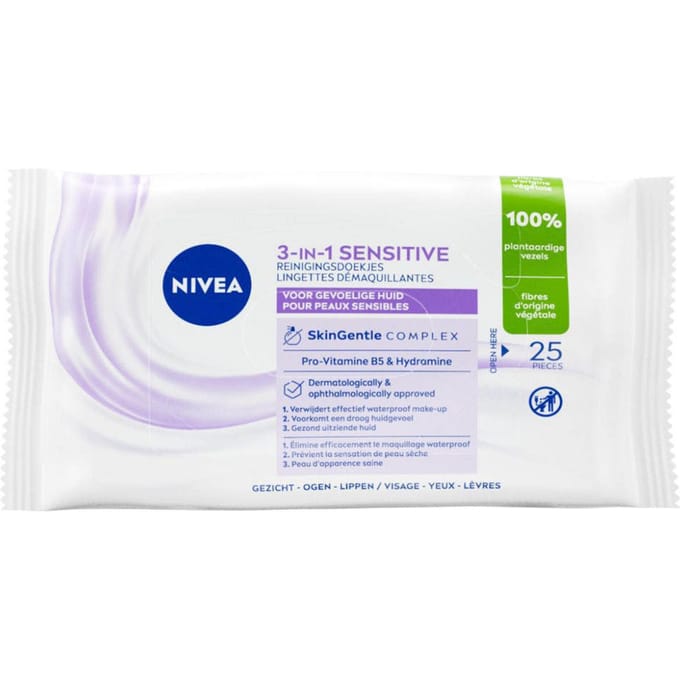Nivea 3-in-1 Sensitive Reinigingsdoekjes 25 Doekjes