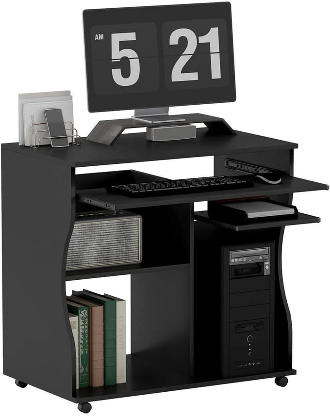 Compact Bureau - Schrijftafel - Computerbureau - Bureautafel - Bureau - Verrijdbaar -80 x 48 x 75 cm