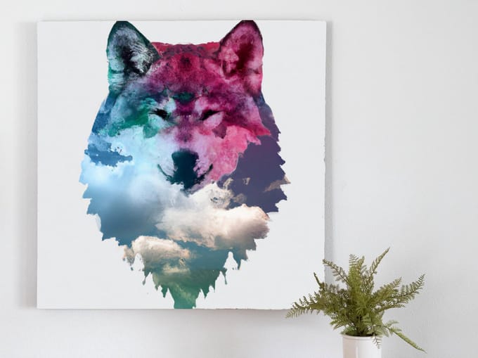 Wolkwolf | Wolkwolf | Kunst - 75x75 centimeter op Forex | Foto op Forex