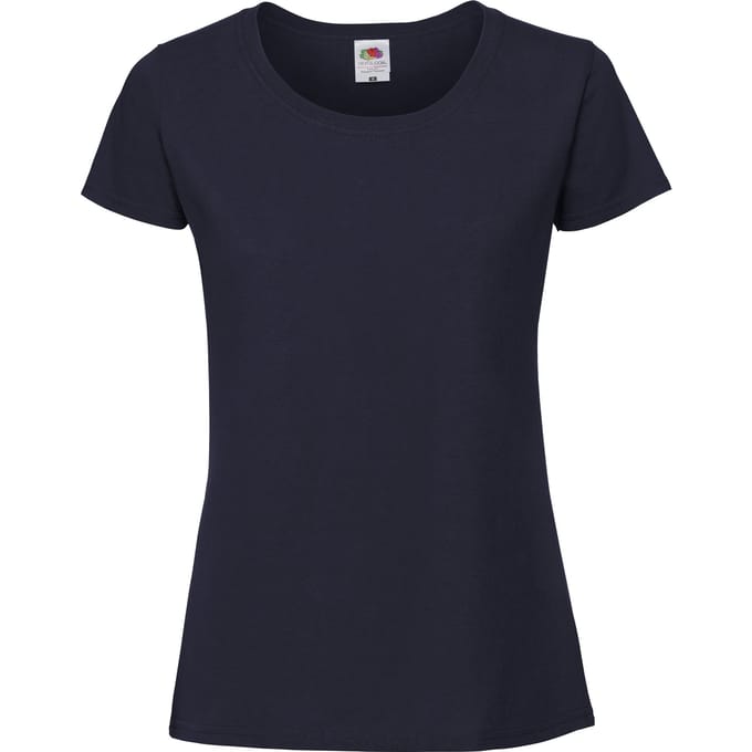 Fruit Of The Loom Vrouwen / Dames Fit Ringgesponnen Premium Tshirt (Donker Marine)