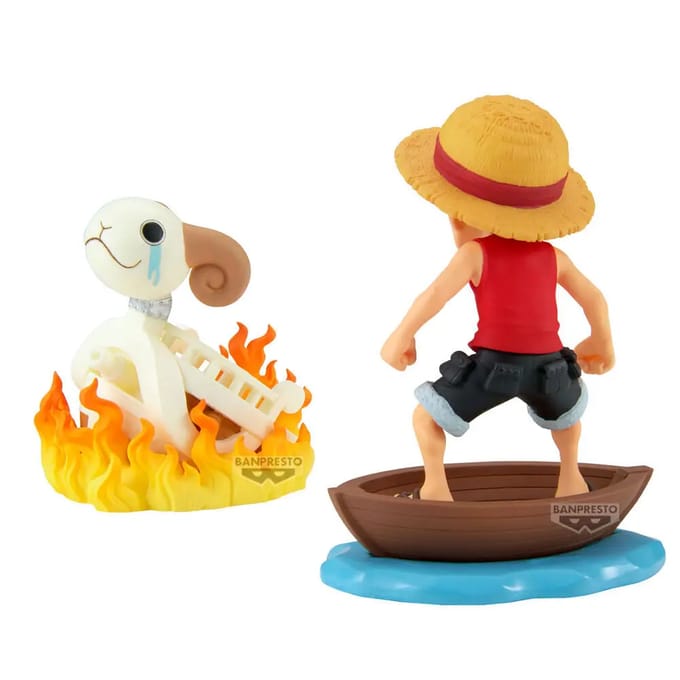 Banpresto - ONE PIECE - COLLECTABLE FIGURE - MONKEY.D.LUFFY & GOING MERRY 8 cm - Figuur