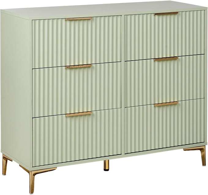 WALCOTT - Ladekast met 6 lades - Lichtgroen - MDF