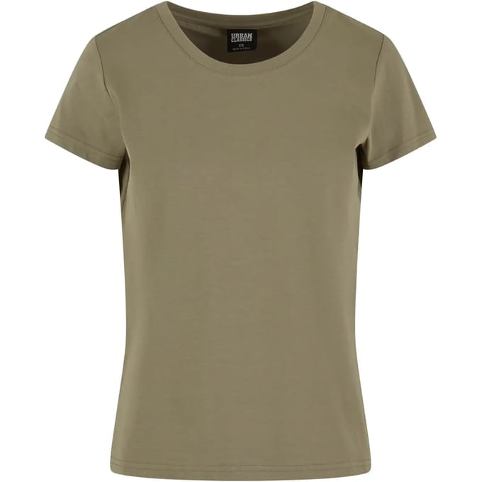Urban Classics - Sorona Regular Dames Tshirt - M - Olijfgroen