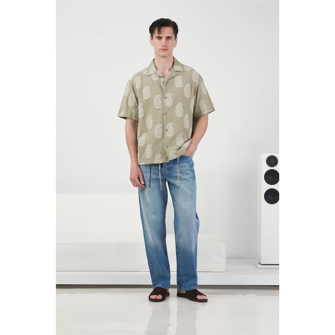 Paisley Print Korte Mouwen Shirt