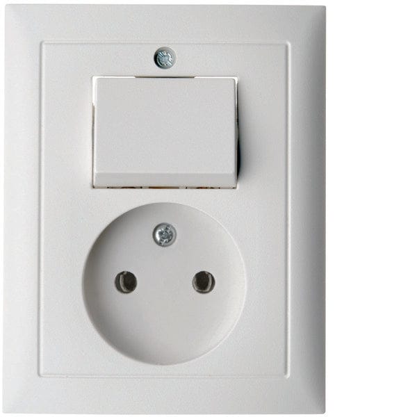 Hager Berker S.1 Polair Wit Wandcontactdoos- en Schakelaarcombinatie - 6143668989