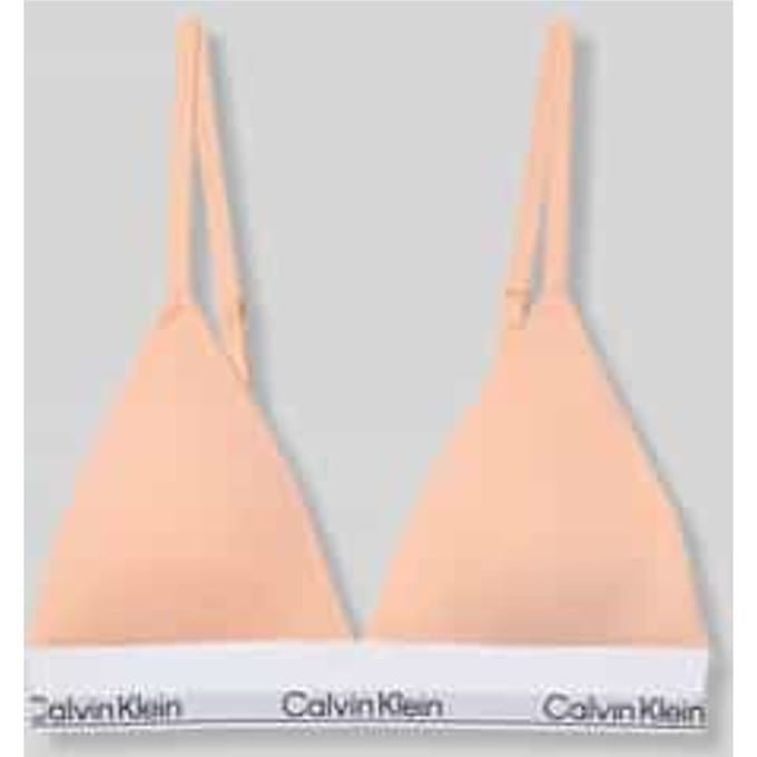 Bralette van katoenmix met logo in band