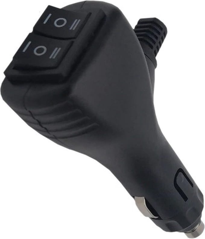 Sigarettenplug - Met twee ON-OFF-ON schakelaars - 12/ 24V
