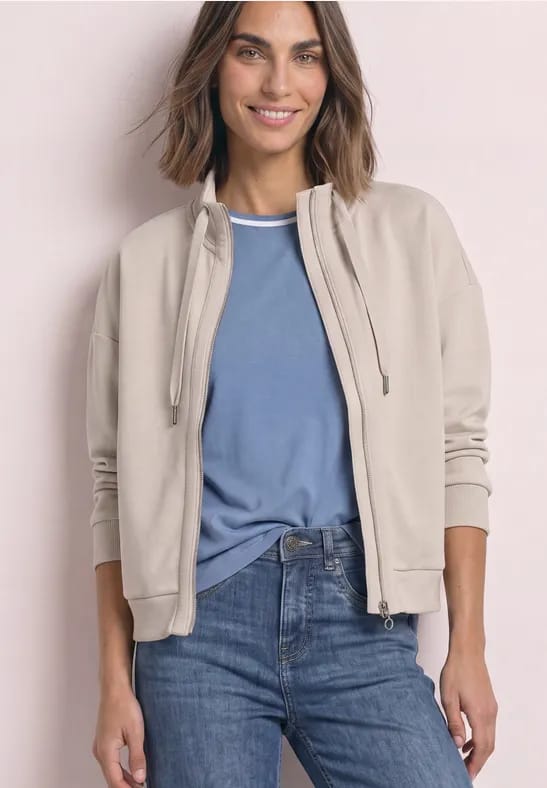 Jasje met Silk-Look en geribde details