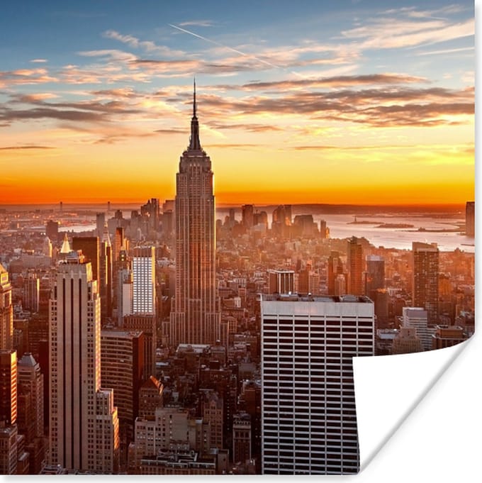 Poster Skyline - New York - Zon - 50x50 cm