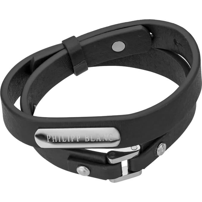Echt leer en roestvrij stalen armband Philipp Blanc Niklas