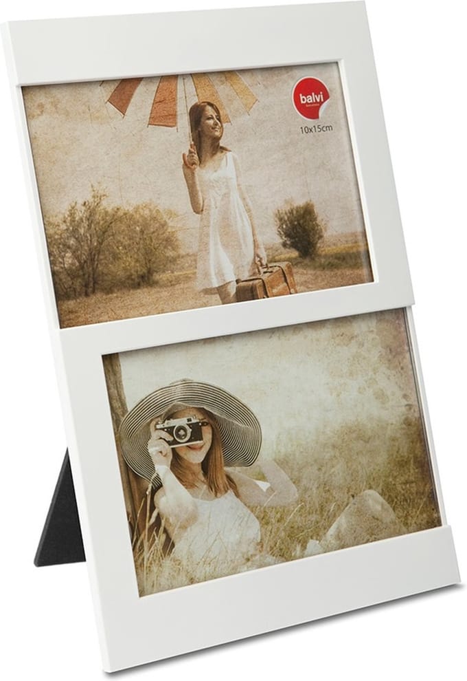 Fotolijst Wit voor 2 Foto's 10x15 cm - Tafelmodel