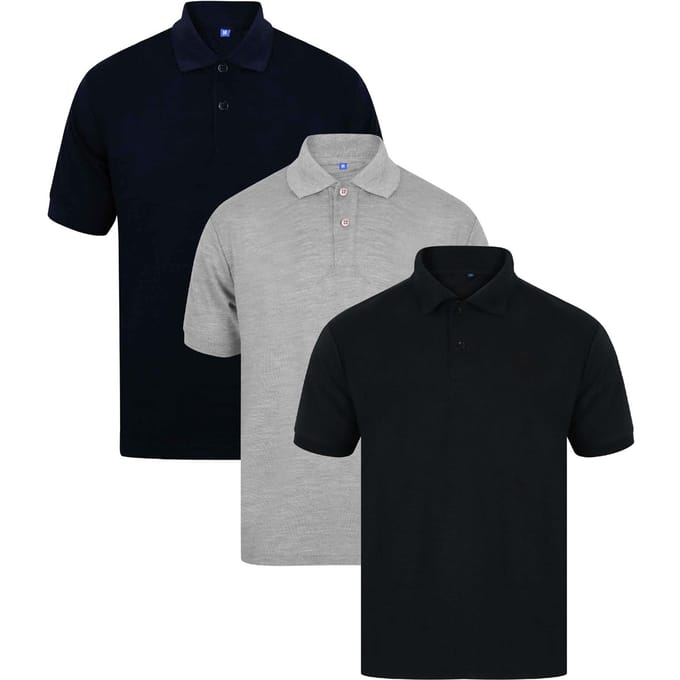 Kruze | Heren Polo Shirts (3-Pack) - GRY/NVY/BLK