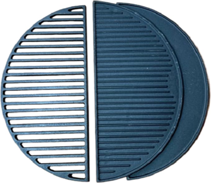Set half grillrooster en grillplaat - gietijzer - XXL - 55 cm - preseasoned