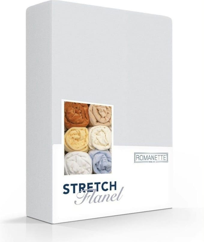 Luxe Hoeslaken Verwarmend Flanel Stretch - Zilver