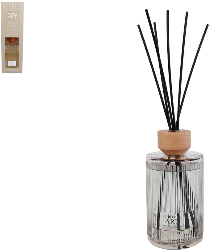 Van Manen diffuser set Aroma Art vanilla noir 800ml licht amber glas.