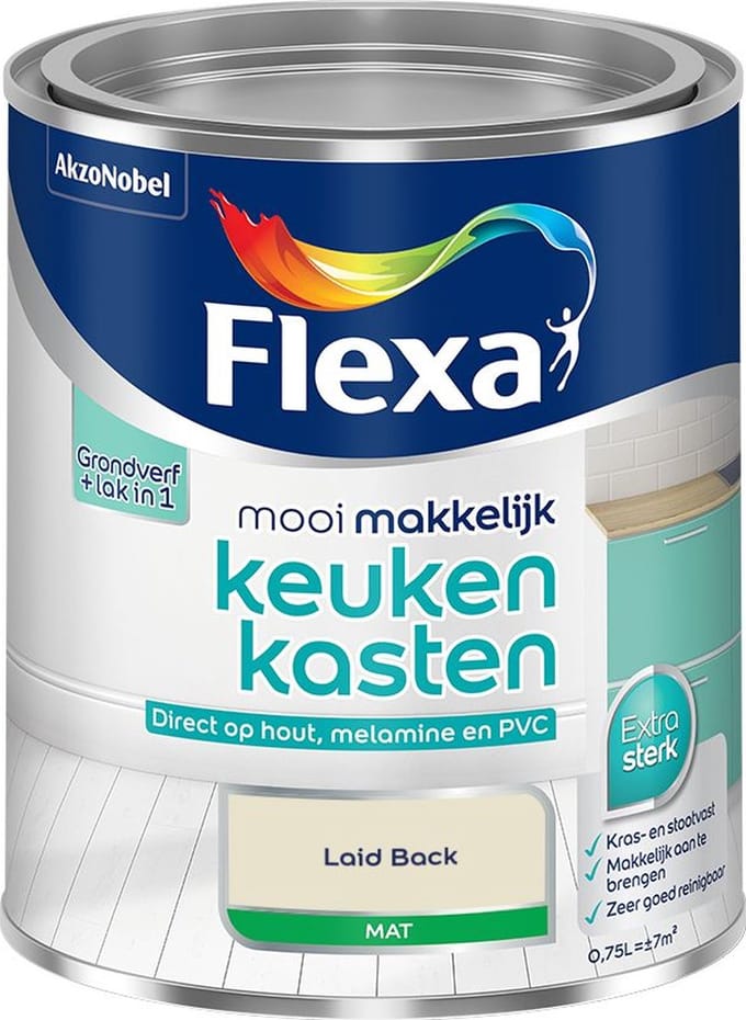 Flexa - Mooi Makkelijk Keukenkasten Mat - Laid Back - Mengverf - 750 Ml