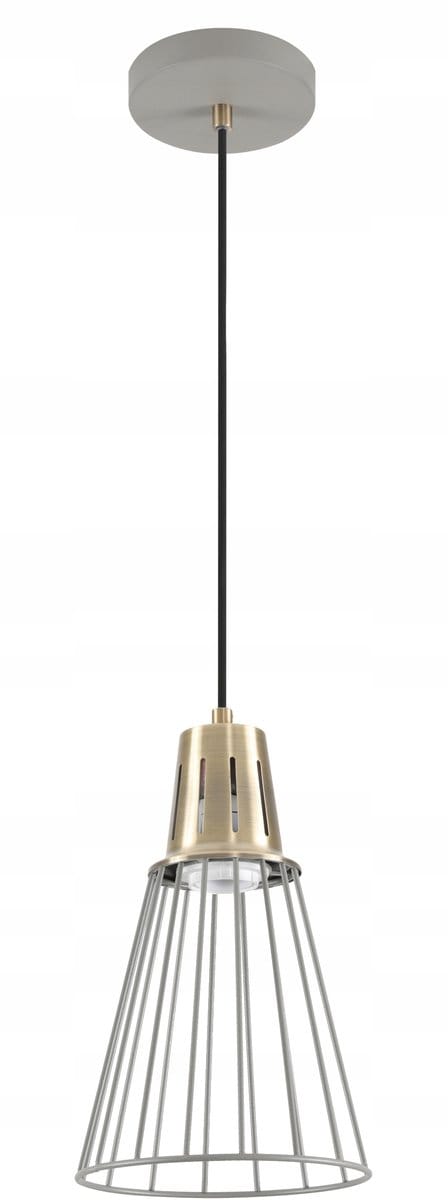 Hanglamp KALIOPE E27 Enkel Grijs/Goud Metaal
