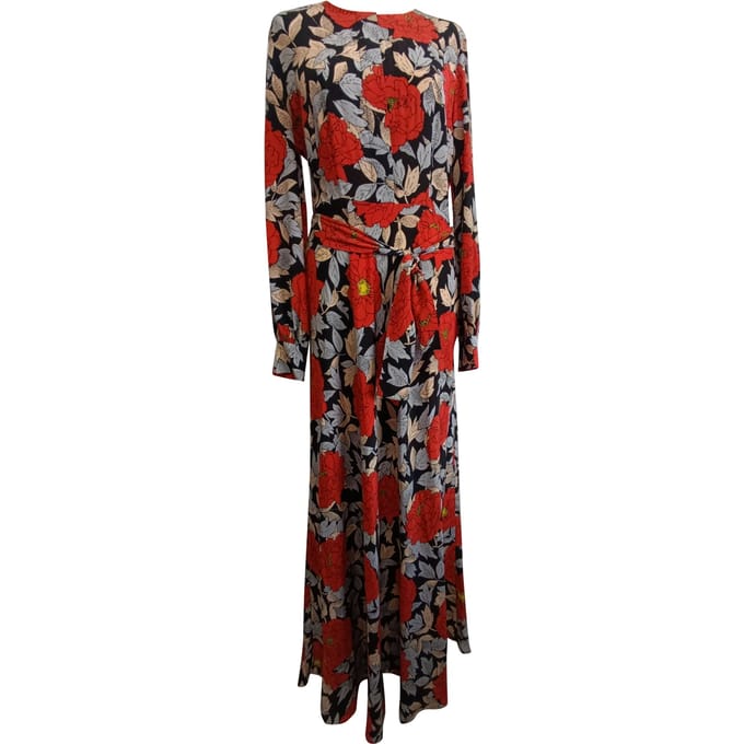 Diane Von Furstenberg Maxijurk met Bloemenprint in Multicolor Viscose