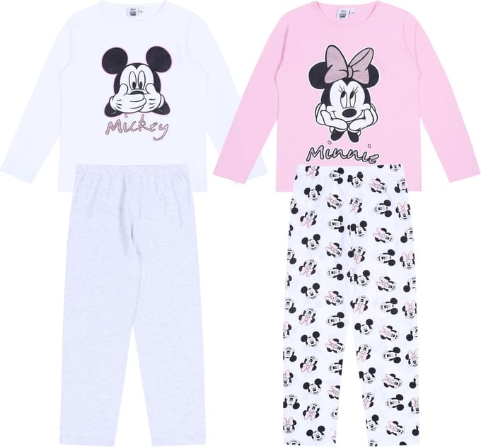 2x Wit-roze pyjama - Minnie Mouse DISNEY / 134cm