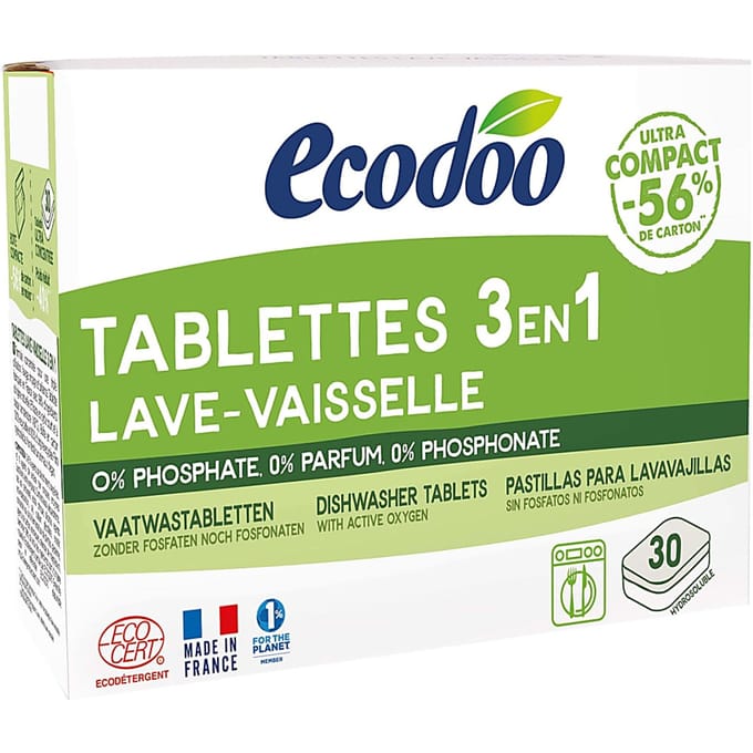 Ecodoo Vaatwastabletten 3-in-1 geconcentreerd eco 30 Stuks