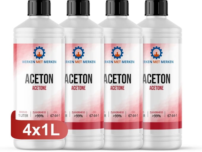 Aceton - Doos, 4 x 1 liter - Nagellakremover