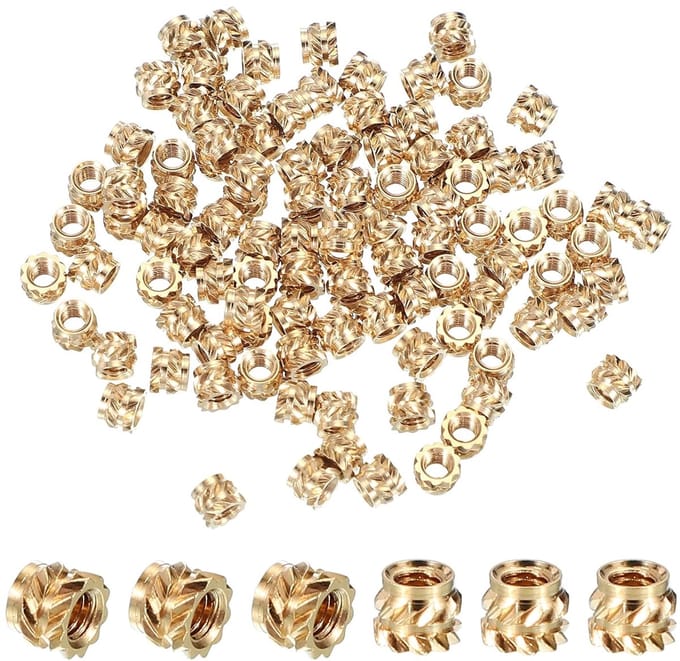 M3 x 4 x 5mm Brass Thread Insert - 20pcs Metric Knurled Nuts - Heat Set Insert voor Plastic 3D Printing Componenten