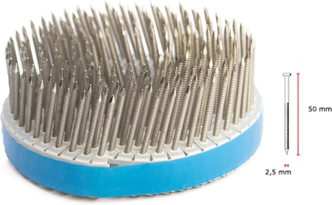 Wovar RVS Bolkopnagels op rol 2.5 x 50 mm | 200 Stuks Per Rol