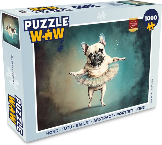 Puzzel Hond - Tutu - Ballet - Abstract - Portret - Kind - Legpuzzel - Puzzel 1000 stukjes volwassenen