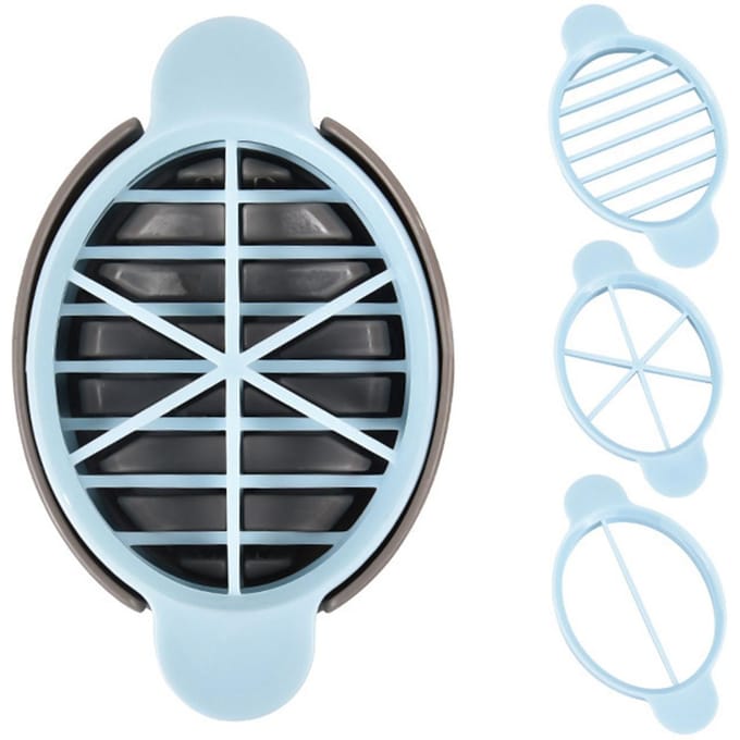 Plastic Eiersnijder 6 Splits 3 Lijnen Eiersnijder voor Hardgekookte Eieren Keukengadgets Blauw white