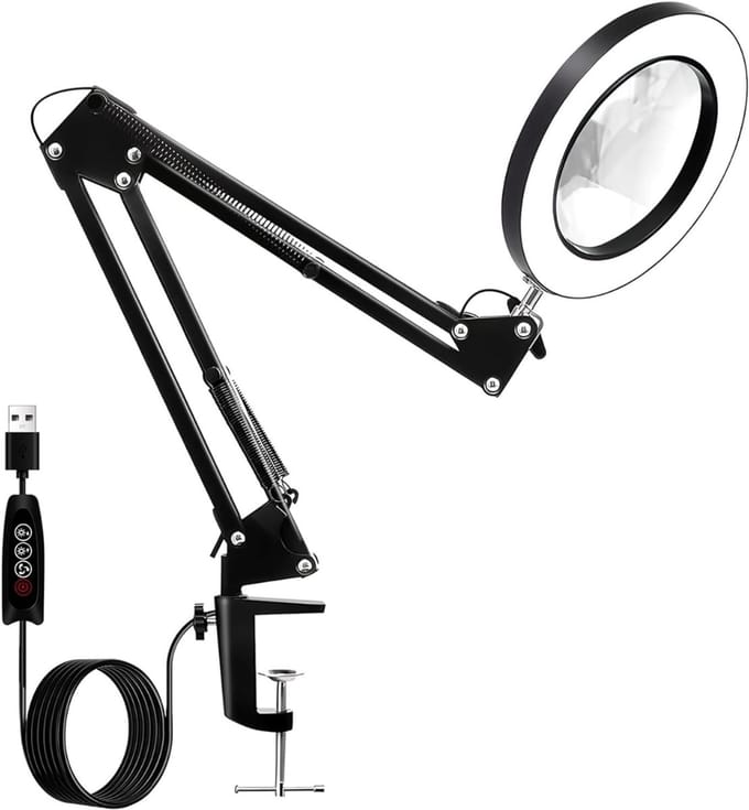 CLVP® Vergrootglas met Verlichting - Loeplamp - Vergrootspiegel Led - Zwart
