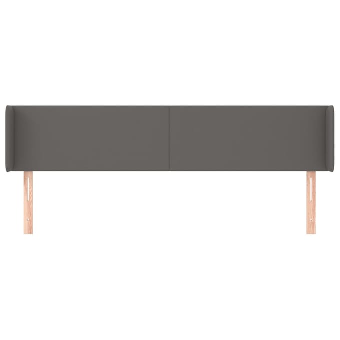 vidaXL - Hoofdbord - met - randen - 163x16x78/88 - cm - kunstleer - grijs
