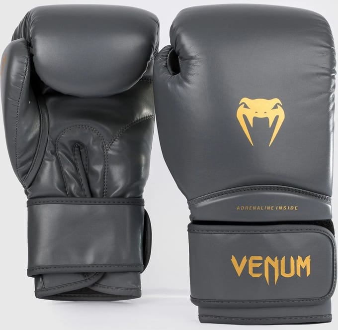 Venum Contender 1.5 Boxing Gloves - Grey/Gold - 12oz