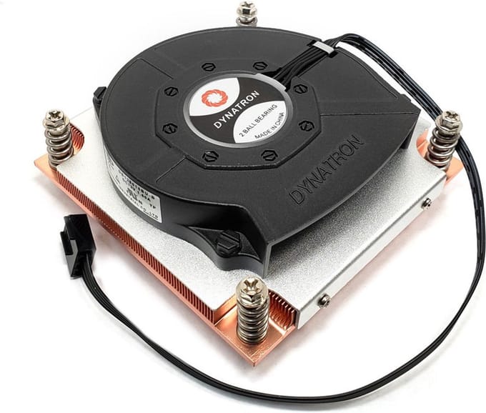 Dynatron Q-3 - Koeler voor processor - 1U server - 22.28 cfm - 1000 - 7000 rpm - 21.5 - 59.14 dBA - voor Intel LGA 1851, 1700 Socket - koper - zwart, zilver