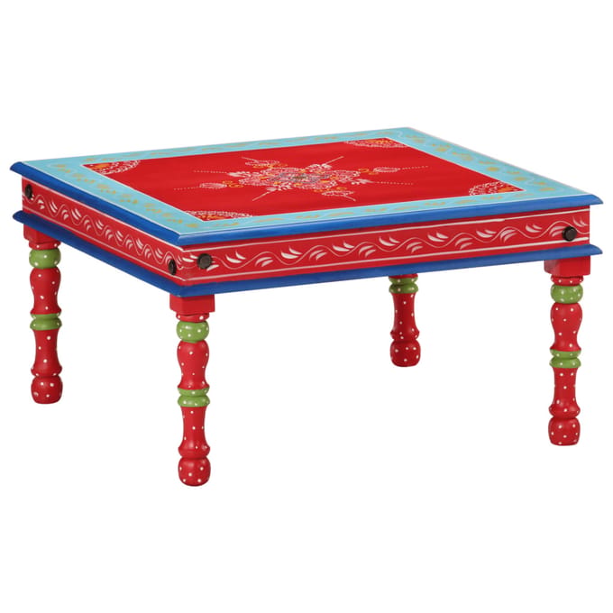 vidaXL - Salontafel - handbeschilderd - massief - mangohout - rood
