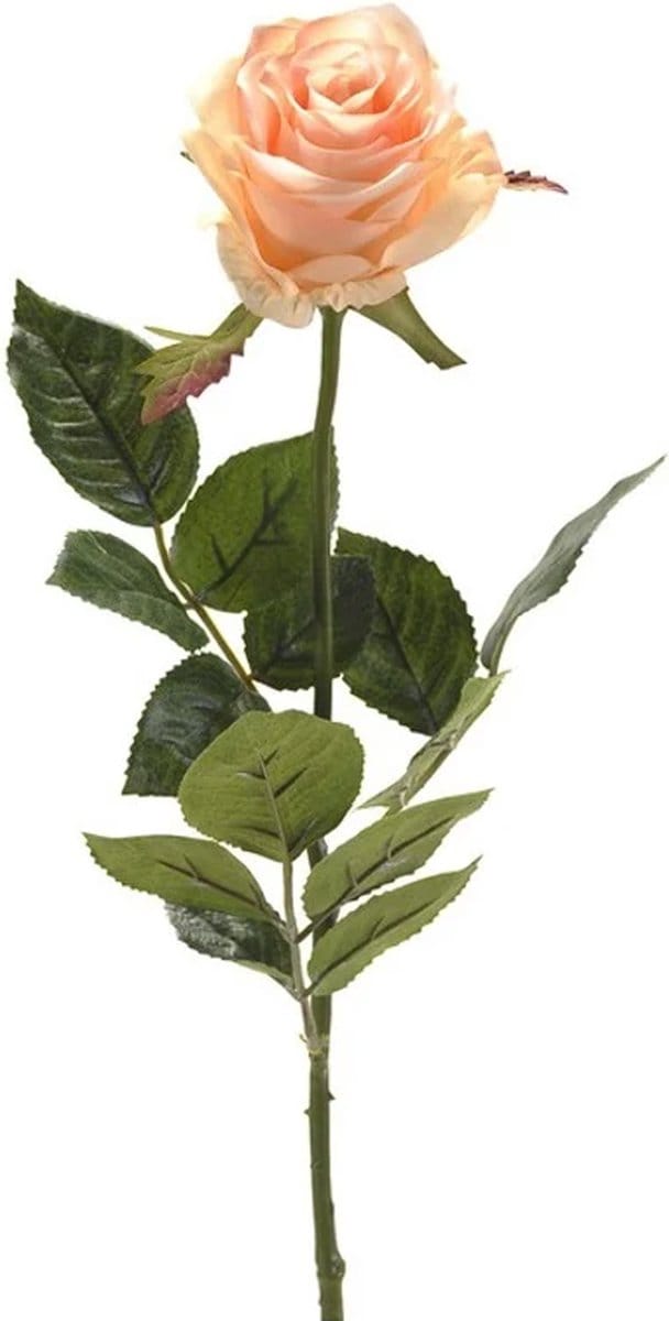 Emerald Kunstbloem roos Simone - zalm kleurig - 73 cm - decoratie bloemen