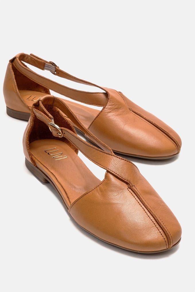 Fable Leren Ballerina met Zijuitsnijding
