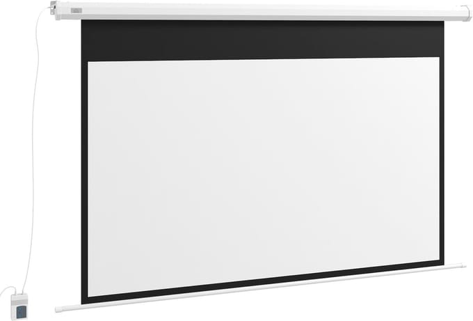 Beamerscherm / Projectiescherm 84 inch 16:9 - Met Afstandsbediening - wit