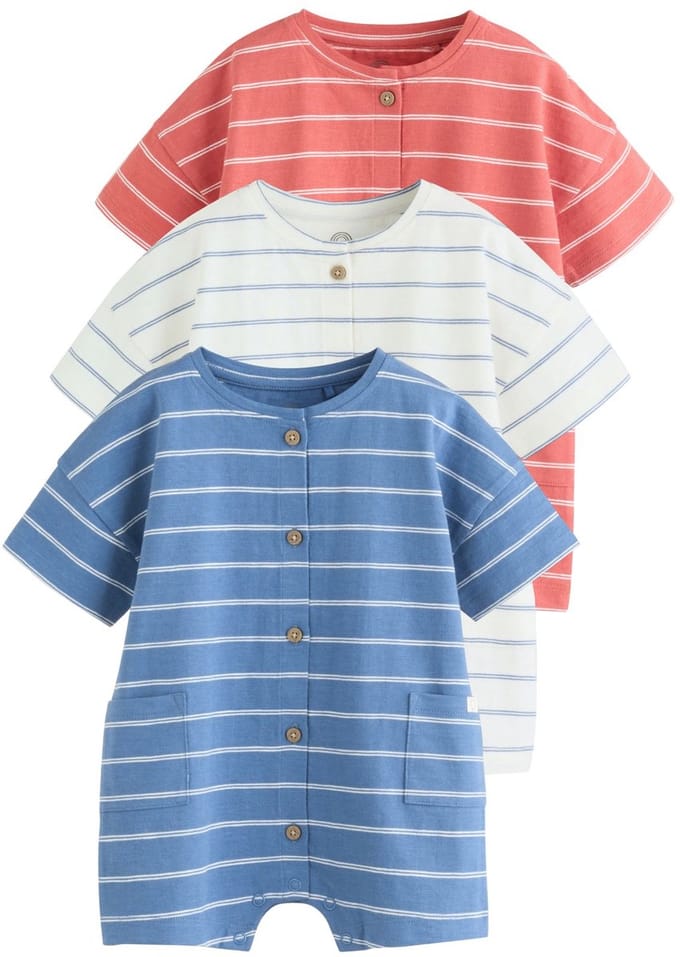 Next - Jongens - Verpakking van 3 jersey babyrompertjes - Rood