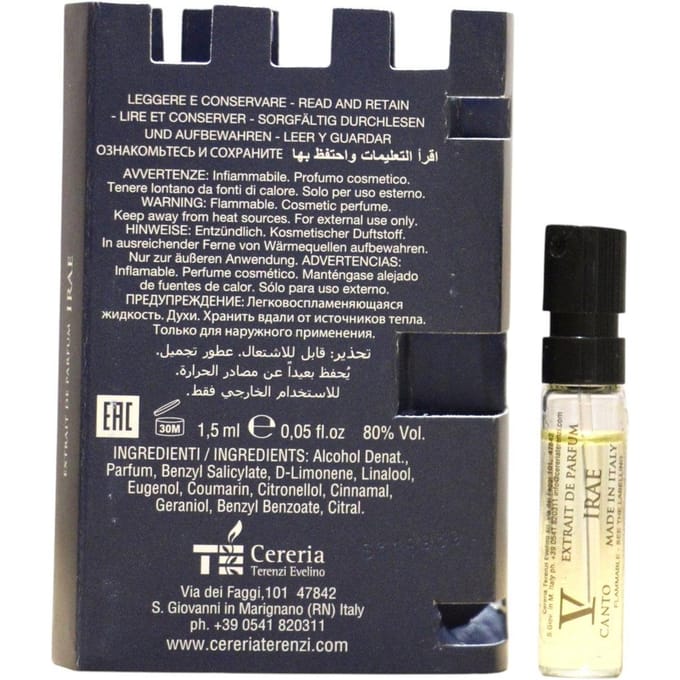 V Canto, Irae, Extrait De Parfum, Unisexe, 1,5 ml *Fiole
