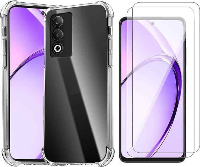 Hoesje geschikt voor Oppo A80 - 2x Screenprotector Glas - Shockproof Transparant