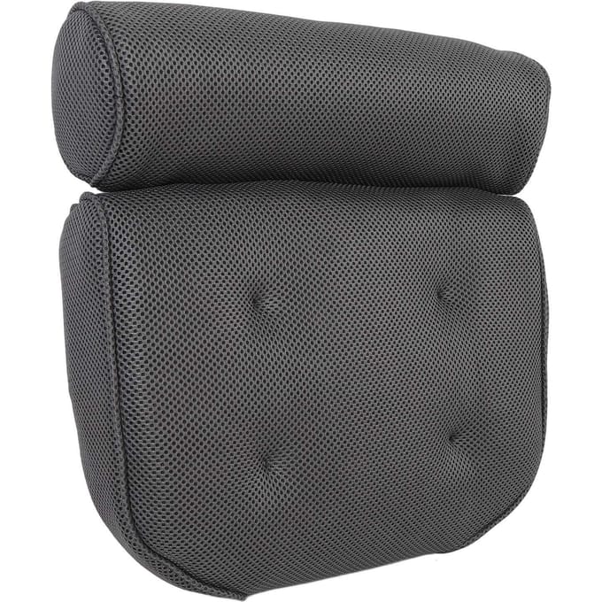 Badkussen met 6 Zuignappen Antislip Sneldrogend Ademend Mesh Badkuip Hoofdsteunkussen black