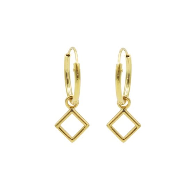 Karma symbols Oorring open square goud M2911