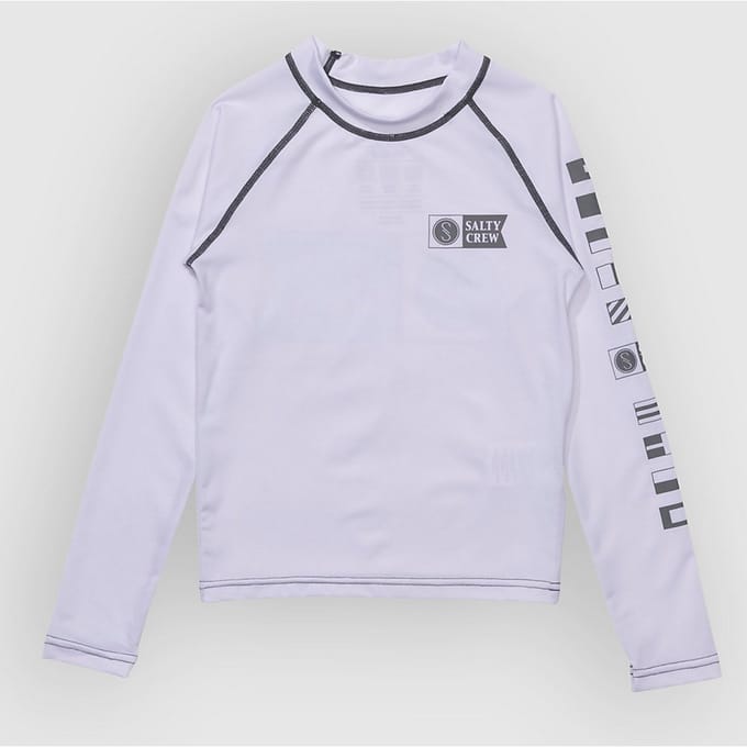 Salty Crew Alpha Kids Rashguard met lange mouwen wit
