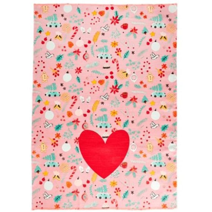 Rice kerst theedoek - allover x-mas print