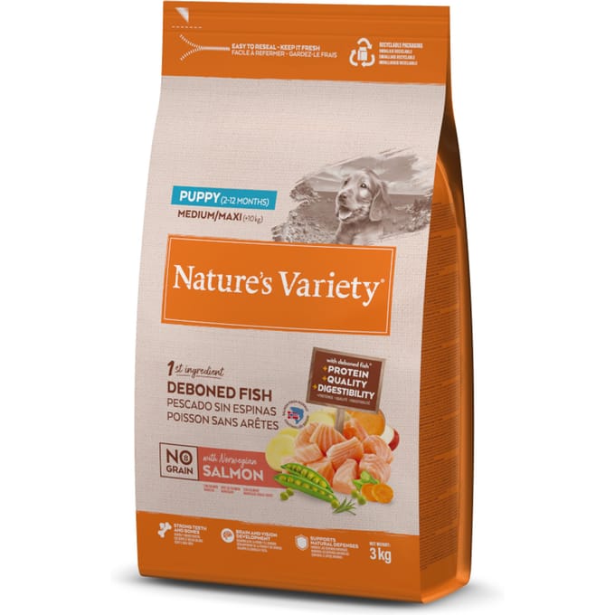 Nature's Variety No Grain Puppy Medium/Maxi Zalm - 3 kg