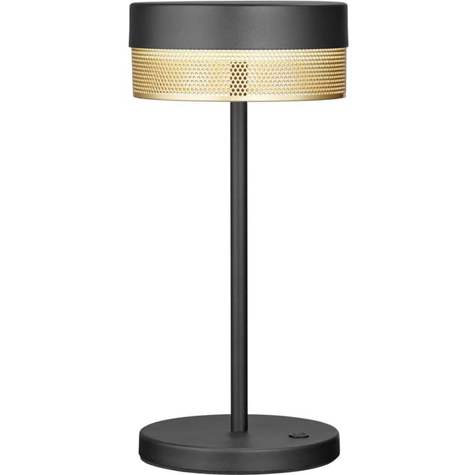 HELL LED tafellamp Mesh oplaadbare batterij, hoogte 30cm zwart/goud
