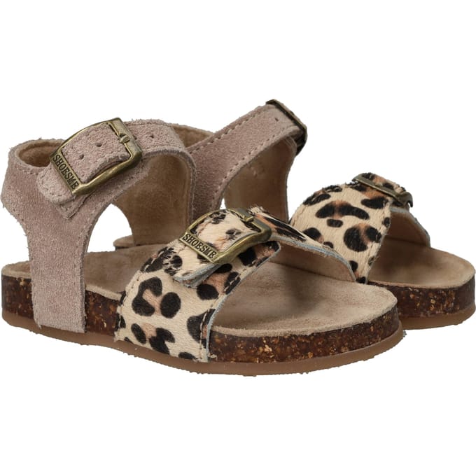 Shoesme Sandalen taupe Panterprint Suède - Maat 24