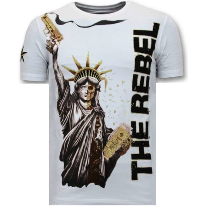 Exclusieve Heren T-shirt - The Rebel - Wit