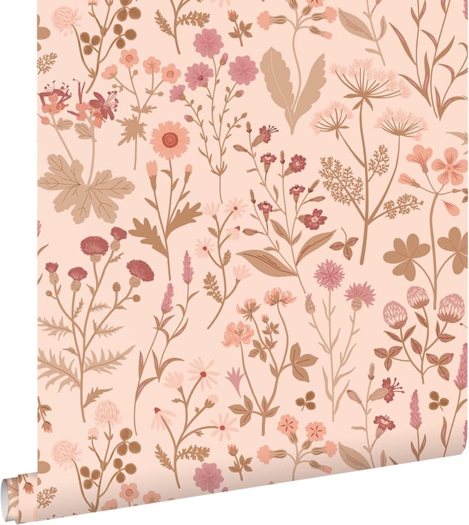 ESTAhome behang veldbloemen roze - 50 x 900 cm - 132229